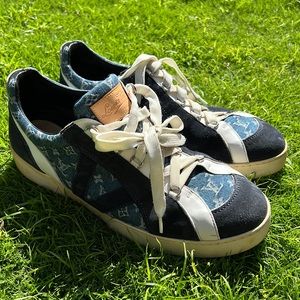 Vintage LV (2007) Mens denim monogram shoes.